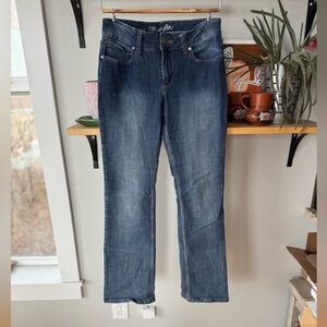 Wrangler Medium Blue Low Rise Bootcut Denim Jeans Size 7 x 34